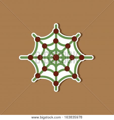 paper sticker on stylish background of spider's web
