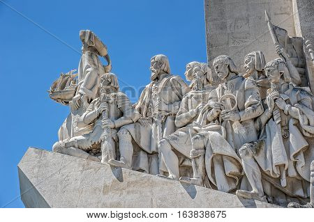 Portugal Lisbon. Monument to the Discoveries - the monumental ensemble in Lisbon dedicated to the outstanding figures of the Portuguese Age of Discovery