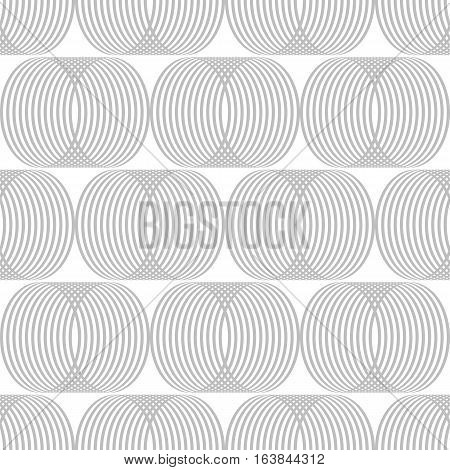 Monochrome seamless pattern. Geometrical ornament with circles. Vector illustration