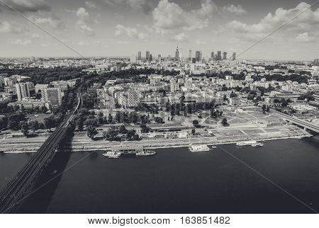 Cityscape of Warsaw, district Praga a Poland