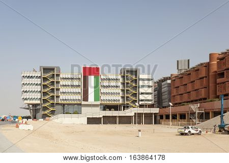 ABU DHABI - NOV 26 2016: View of the Masdar Institute of Science and Technology in Abu Dhabi United Arab Emirates