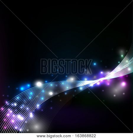 Galaxy and glamour background vector with shinning star and faded way