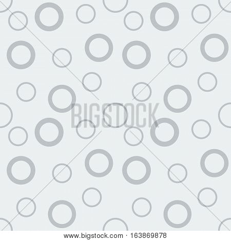 Circles seamless pattern. Modern stylish texture. Repeating or looping abstract trendy outline circles background. Vector Illustration. Light gray.