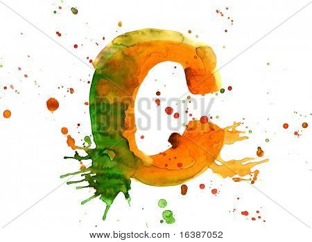 Aquarel verf - letter C