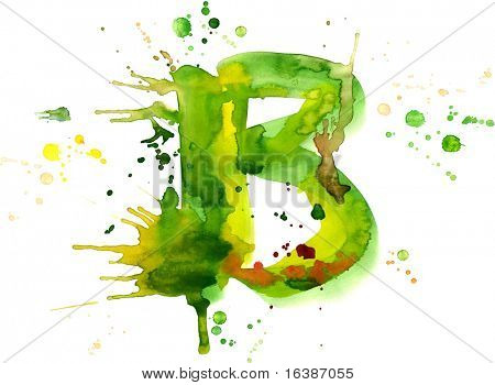 akvarel maling - bogstav B