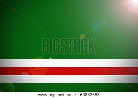 Chechen republic flag illustration symbol. Russia .