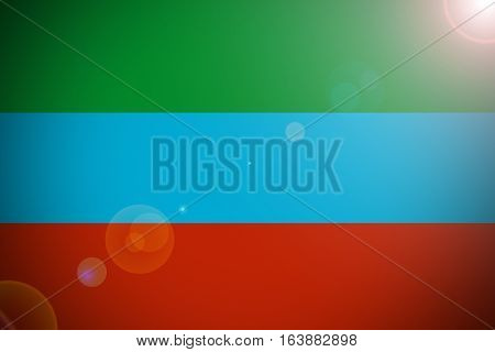 Dagestan republic flag illustration symbol. Dagestan flag.