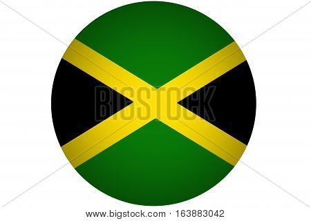 Jamaica flag , Jamaica national flag illustration symbol.