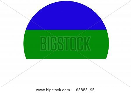 Komi Republic flag illustration symbol. Komi  flag