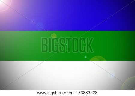 Komi Republic flag illustration symbol. Komi  flag