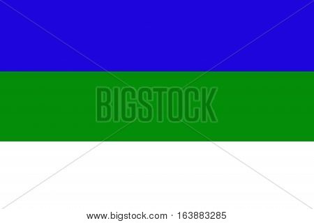 Komi Republic flag illustration symbol. Komi  flag