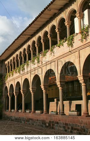 Cusco, Peru - January 20: Courtyard Of Convent Of Santo Domingo In Koricancha Complex On January 20,