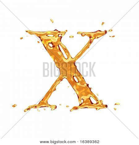 Flydende alkohol alfabet - bogstavet X - farve cognac, cognac, spiritus, cola, øl eller te