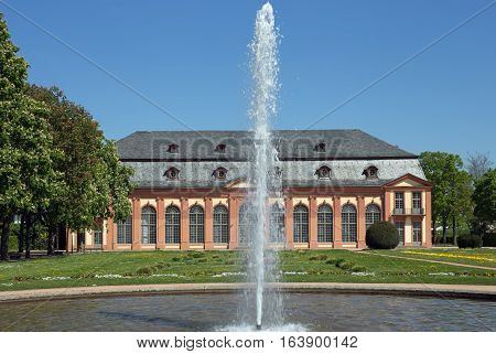 Orangerie and Orangerie garden in Darmstadt (Hesse, Germany)