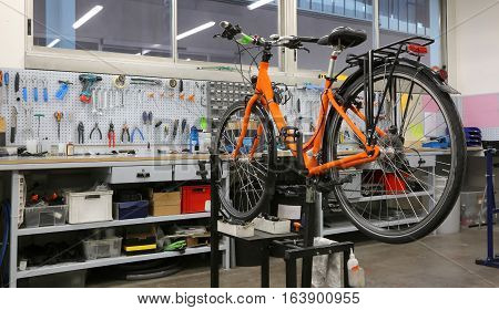 Well-equipped Workshop For Repairing Bicycles