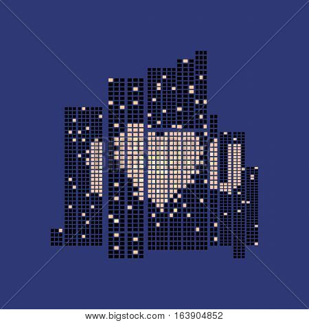 Big City Love abstract background. Valentines Day template for your holiday design. Vector illustration