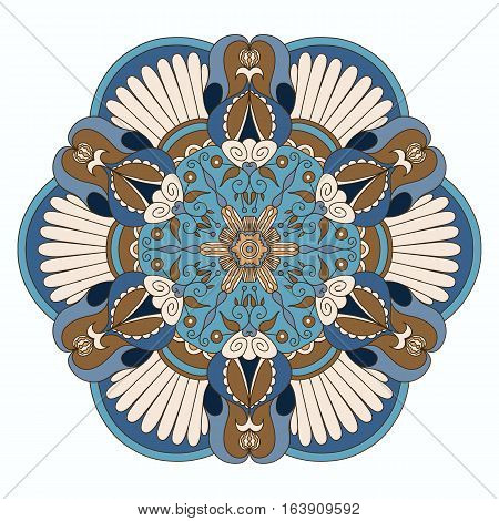 Flower mandalas vector illustration. Vintage decorative elements. Oriental pattern. Islam, Arabic, Indian, turkish, pakistan, chinese, ottoman motifs