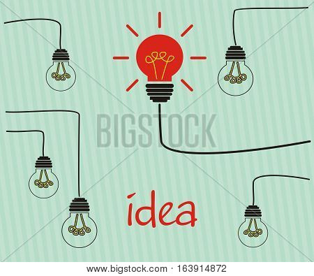 incandescent bulbs on the wires. vector illustration