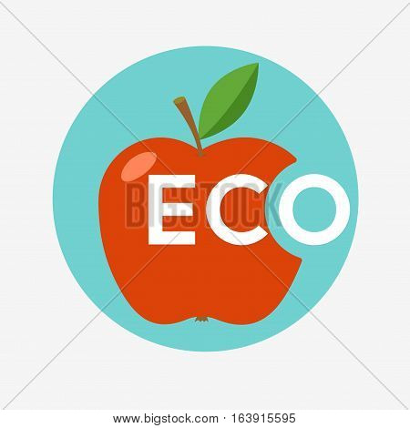 Red Apple With Missing A Bite