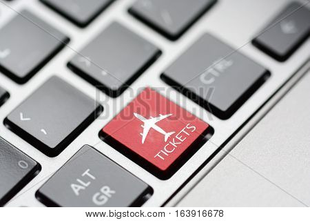 Online Flight tickets booking by pressing a button on computer keyboard