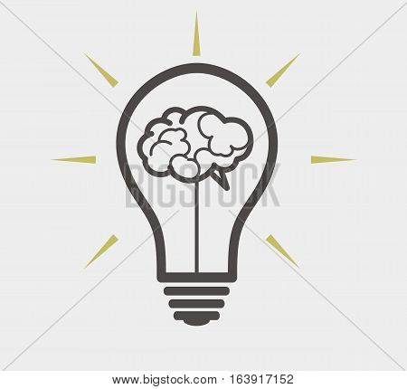 idea concept - bulb and brain. vector