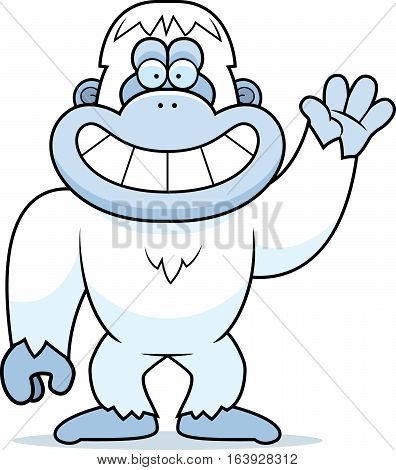 Cartoon Yeti Waving