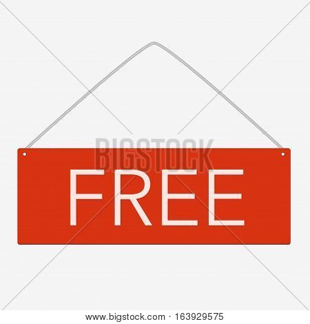 Free Red Square Sticker Isolated On White