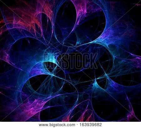 Abstract background element. Fractal graphics series. Bright colored three-dimensional structure of the graphics space.
