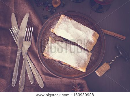 Strudel On Dark Background.