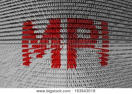 MPI presented in the form of binary code 3d illustration