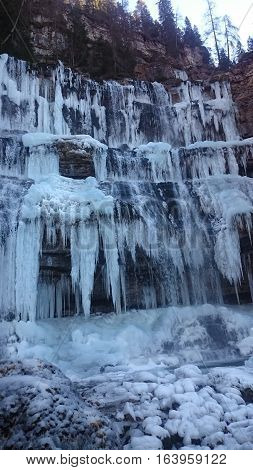 frozen Cascate Di Mezzo Di Vallesinella (waterfall Di Mezzo Di Vallesinella) III
