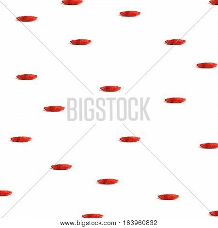 pattern of goji berries isolated on white background