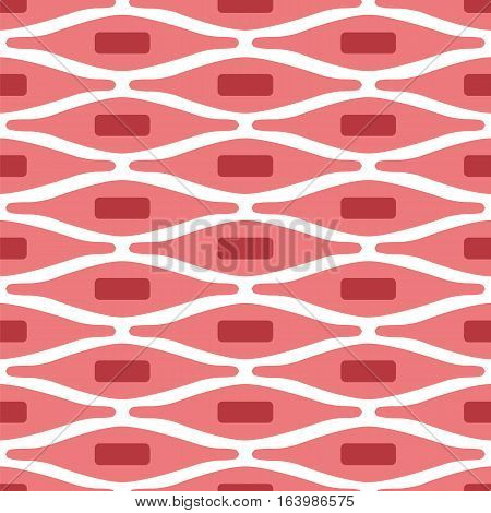Muscular tissue seamless pattern. Stock vector illustration of muscle cells in rows. Medicine and biology collection
