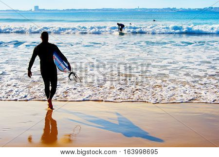 Surfer Going To Surf