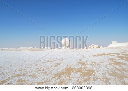 Beautiful Abstract Nature Rock Formations Aka Sculptures In Western White Desert, Sahara. Egypt