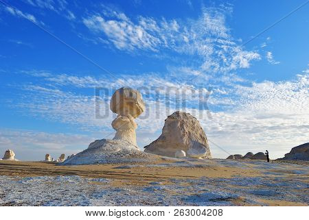 Tourist Takes A Pictures Of A Beautiful Abstract Nature Rock Formations Aka Sculptures In Western Wh