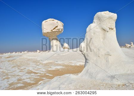 Beautiful Abstract Nature Rock Formations Aka Sculptures Chicken And Mushroom At Sunset In Western W