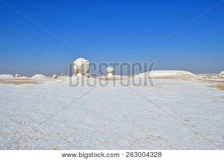 Beautiful Scenery. Abstract Nature Rock Formations Aka Sculptures In Western White Desert, Sahara. E