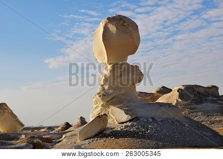 Beautiful Abstract Nature Rock Formations Aka Sculptures In Western White Desert, Sahara. Egypt. Afr