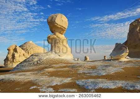 Beautiful Abstract Nature Rock Formations Aka Sculptures In Western White Desert, Sahara. Egypt. Afr