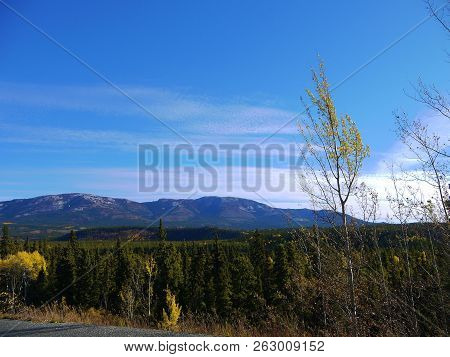 Beautiful Blue Sky And Water Of Yukon River