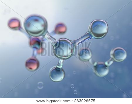 Illustration Of Molecule Model. 3D