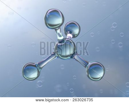 Illustration Of Molecule Model. 3D