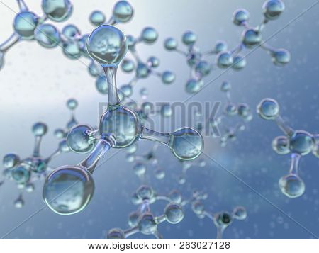 Illustration Of Molecule Model. 3D