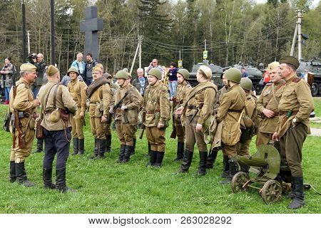Sholokhovo, Moscow Reg./russia - May 5, 2018: Reconstruction Of One Of The Last Battles Of World War