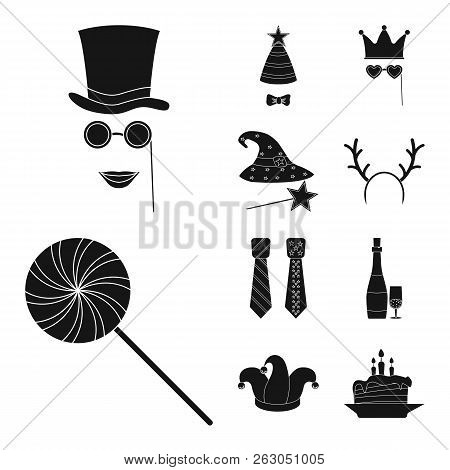 Vector Illustration Of Party And Birthday Logo. Set Of Party And Celebration Vector Icon For Stock.