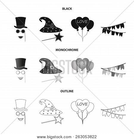 Vector Illustration Of Party And Birthday Icon. Set Of Party And Celebration Vector Icon For Stock.