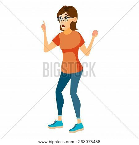 Business Woman Character Vector. Female In Different Poses. Cler
