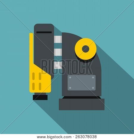 Pneumatic Hammer Machine Icon. Flat Illustration Of Pneumatic Hammer Machine Icon For Web On Baby Bl