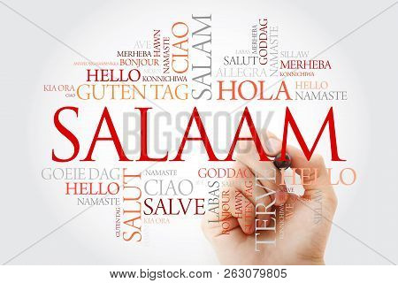 Salaam (hello Greeting In Persian,farsi) Word Cloud In Different Languages Of The World With Marker
